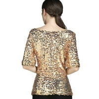 Графички отпечатоци од блуза со блузи, кои се наоѓаат во должина на лактот, обични жени, модни летни блузи, летни блузи злато 5xl