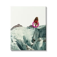 Sumn Industries надреално ледено планинско лице Апстрактна фотографија колаж платно wallидна уметност, 20, дизајн од Касија