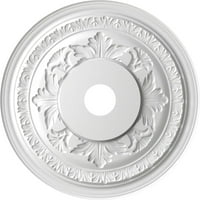 Ekena Millwork 22 OD 1 2 ID 1 P Baltimore Thermoformed PVC Medallion Medallion, текстура металик сребро