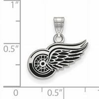 Логорт НХЛ Детроит Црвени крилја Стерлинг сребрен мал емајл приврзок