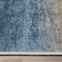 Добро ткаено апстрактно зајдисонце модерно гроздобер бохо градиент сино злато 5'3 7'3 Област килим