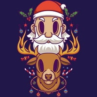 Дедо мраз И Ирвасите Јуниори Виолетова Графичка Маичка-Дизајн ОД Луѓе XL