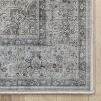 Добро ткаена Аша Одета гроздобер ориентална сива боја 9'10 13 'килим