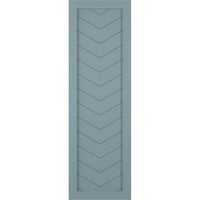 Ekena Millwork 18 W 49 H TRUE FIT PVC SINE PALLE CHEVRON модерен стил фиксни ролетни за монтирање, мирна сина боја