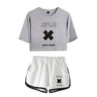 Сем Cosplay Crop Top и Colby Shorts Sports Sportswear Compits за жени девојки
