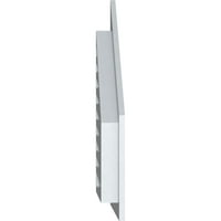 Ekena Millwork 36 W 18 H половина врв на врвот на левиот терен: Функционален, PVC Gable Vent W 1 4 рамка за рамна трим