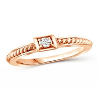 Jewelersclub Дијамантски прстени за жени - Карат бел дијамантски прстен накит - розово злато над сребрени ленти за жени - ringвонење