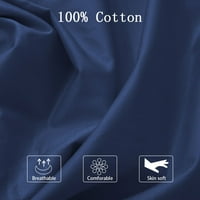 Сет на патент -памучен перница од памучна перница од памучна плоча од морнарица 20 60
