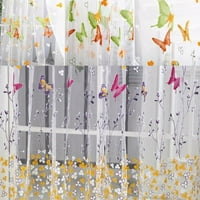 Јесбеј Пеперутка Цветни Печати Прозорец Завеса Газа Дневна Соба Спална Соба Завеса Дома Декор, Зелена 100*