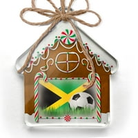 Украс Печатени Еднострани Фудбалски Тим Знаме Јамајка Божиќ Неонблонд