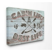 Stuple Industries Cabin Life Country Дома дрво текстуриран дизајн на зборови платно wallидна уметност од Маркус Премиер