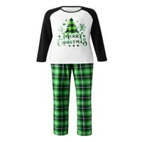 Соодветни Семејни Пижами Комплети Божиќно Пј Писмо За Божиќно Дрво Печатење Врвот И Карирани Панталони Џеми Облека За Спиење