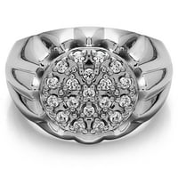 Брилијантен моисанит монтиран во стерлинг сребро Моисанит Моасанит Машки кластерски моден прстен