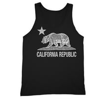 XtraFly Облека Машки Калифорнија Република Државниот Резервоар Гроздобер Знаме Мечка Западната Страна Кали Резервоарот