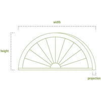 Ekena Millwork 34 W 9-1 2 H 2 P елипсовидна мазна архитектонска оценка PVC Pediment