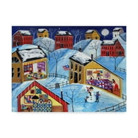 Трговска марка ликовна уметност „Зимска месечина Квилтер село“ платно уметност од Шерил Бартли