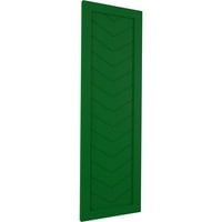 Ekena Millwork 15 W 66 H TRUE FIT PVC SINE PALLE CHEVRON модерен стил фиксни ролетни за монтирање, виридијански зеленило
