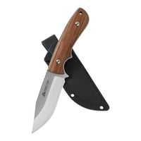 Озарк патека фиксиран нож за сечило, рачка од дрво, фиксиран нож сет отстранлив јамка за појас, сет за нож за кампување
