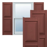 Ekena Millwork 12 W 37 H Lifetime vinyl, Taperormade Две еднакви панели, подигнати ролетни со панели, W Shutter-Loks, Burgundy