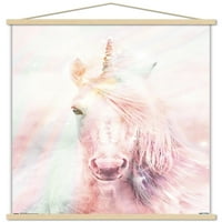 Розова Еднорог Ѕид Постер Со Дрвена Магнетна Рамка, 22.375 34