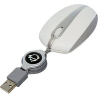 УЛТРА Компактен USB Оптички Глушец Што Се Повлекува, Бел