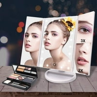 Огледало за шминка Со Светла, Осветлено Огледало За Шминка СО LED Светла, Огледало За Зголемување На Шминката, Двојно Напојување