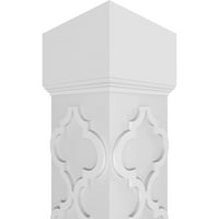 Ekena Millwork 8 W 9'H Craftsman Classic Square Non-Tapered Large Marakesh Fretwork Column W Mission Capital & Mission Base