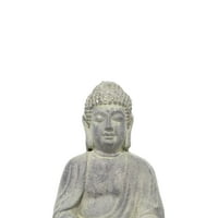 8 12 Беж Керамички Медитирачки Буда Скулптура Со Врежани Резби И Релјефни Детали