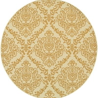 Аргелија цветен килим на отворено, злато од слонова коска, 8 '8'