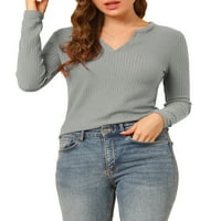 Уникатни поволни цени за женски вафли плетени долги ракави против џемпери за пулвер на вратот