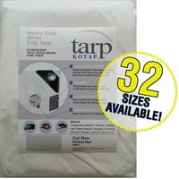 KOTAP 10-ft 20-ft тешка должност од вкрстено ткаење 8-милји бели поли-тарп, ставка: TRW-1020