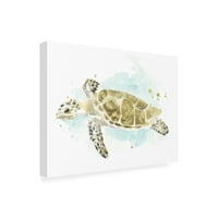 Јуни Ерика Вес „Студија за морско желка со акварел II“ платно уметност