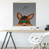 San Antonio Spurs - S. Preston Mascot Coyote wallид постер со дрвена магнетна рамка, 22.375 34