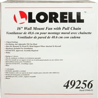 Лорел, LLR49256, Влечење-Синџир Ѕид Монтажа 3-брзина Вентилатор, Секој, Бела