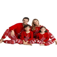 Хаит Мама Тато Дете Екипажот Вратот Долги Ракави Појавување На Семејството Пижами Во Собата Божиќ Pjs Еластична Половината Облека