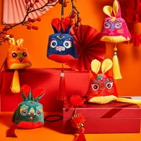 Година На Зајакот Кадифен Орнаменти Среќа Кадифен Зајак Маскота Кинески Нова Година Зодијак Полнети Животински Орнаменти Зајак