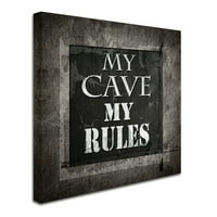 Трговска марка ликовна уметност „Добредојдовте на човекот пештера на моите правила“ платно уметност од LightboxJournal