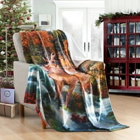 Божиќно празник печатено руно фрлано ќебе, супер меко ќебе за кревет софа