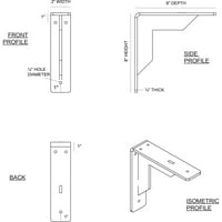 Ekena Millwork 2 w 8 d 8 h stockport заграда, не'рѓосувачки челик