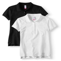 Без граници на училишните униформа на јуниори Поло кошули со кратки ракави, 2 пакувања
