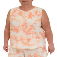 COMO BLU Women'sенски плус големина без ракави со ракави со страничен тресење