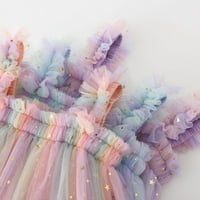 Мали Девојки Ѕвезда Без Ракави Месечина Принцеза Фустан Танц Партија Фустани Облека