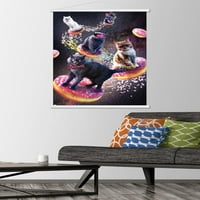 Џејмс Букер - Галакси Простор Мачки Јава Крофни Ѕид Постер Со Магнетна Рамка, 22.375 34