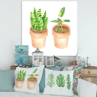Фикус и Сансевиерија Зелена домашна куќа растенија со сликање платно уметнички принт