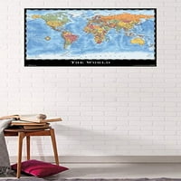Трендови Меѓународниот Свет Мапа Ѕид Постер 22.375 34