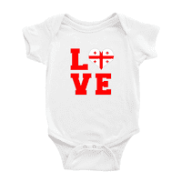 Љубов Грузија Знаме Срце Бебе Ромпер