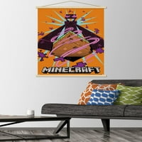 Minecraft-Wallерман Ѕид Постер Со Дрвена Магнетна Рамка, 22.375 34