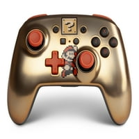 PowerA Подобрена Безжичен Контролер За Nintendo Прекинувач-Ретро Злато Марио
