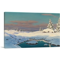 Зимски Пејзаж Платно Уметнички Принт Од Иван Федорович Чулцев-Големина: 26 18