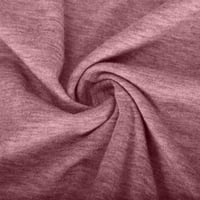 Женски Врвови Со Кратки Ракави Еднобојна Блуза Обични Жени Летни Кошули Со Врат Пинк XL